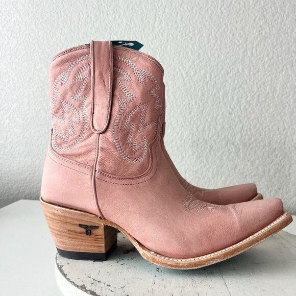 Lane SMOKESHOW Pink Cowboy Bootie Womens 9 Pink Leather Western Cowgirl Boots - Picture 2 of 11
